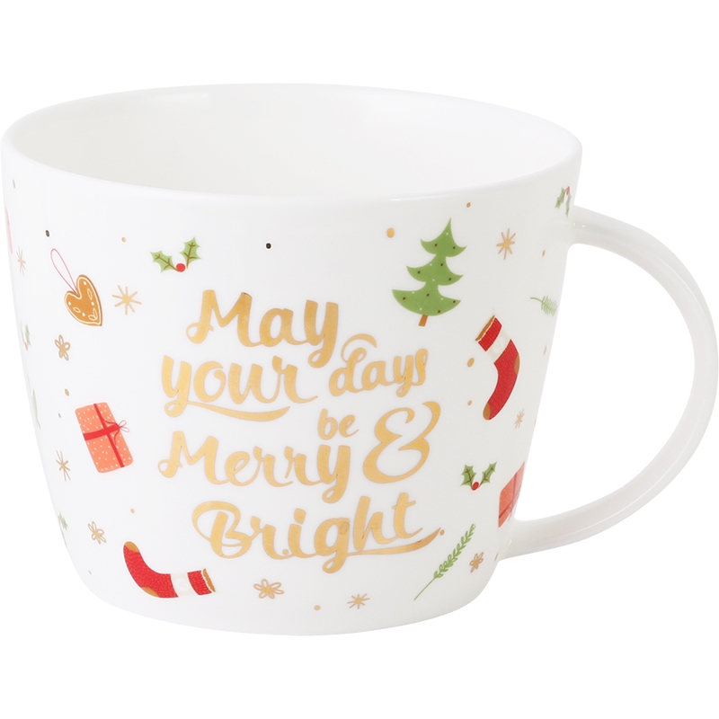 Qiao mu LH Christmas mugs ceramic ipads China large capacity present for girls creative breakfast cereal cup