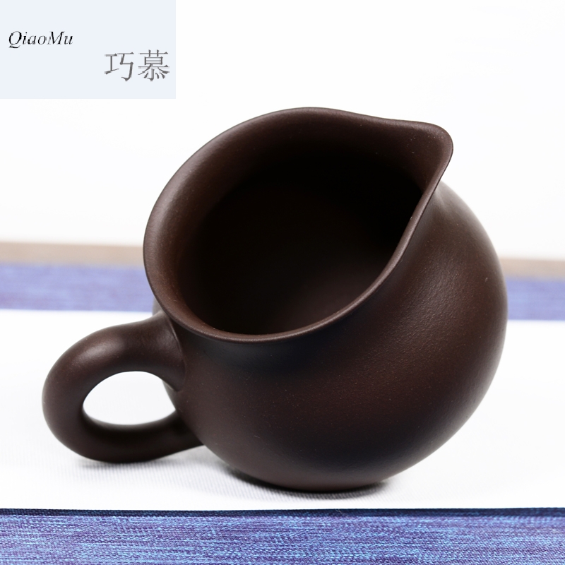 Qiao mu QD [] yixing it accessories kung fu tea cups undressed ore purple clay tea fair large cup of milk cup by hand
