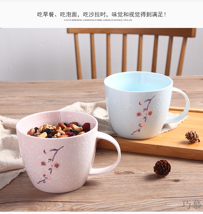 For large capacity mark opportunely ceramic cup with cover contracted creative breakfast cup of household water cup coffee lovers