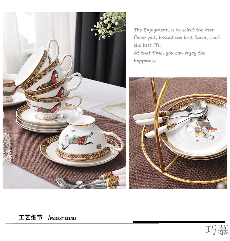 For European coffee cup set to restore ancient ways small key-2 luxury creative ceramic red cup English afternoon tea tea set