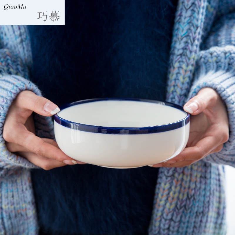 Qiam longed for home opportunely ceramic bowl large soup bowl bowl fruit salad bowl contracted the creative nature of tableware