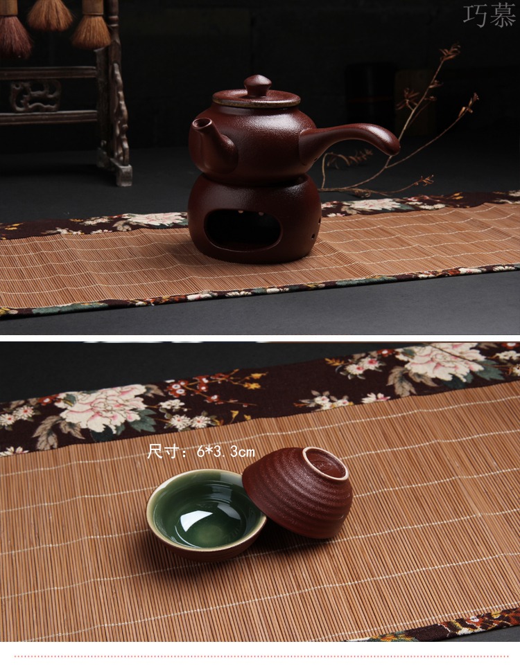 Qiao mu coarse pottery warm wine pot hot hot hip tea stove cooking wine pot liquor wine yellow rice wine hip flask half jins of set temperature