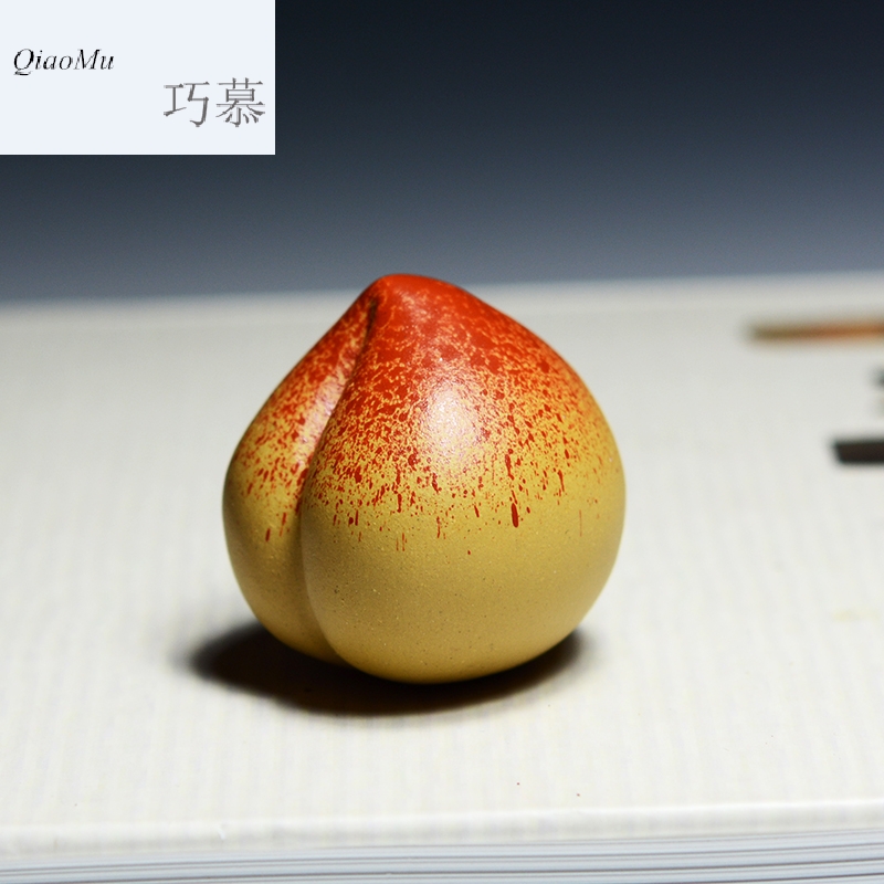 Qiao mu QD yixing purple sand tea pets play manual mini peach son birthday gift its tea hand furnishing articles
