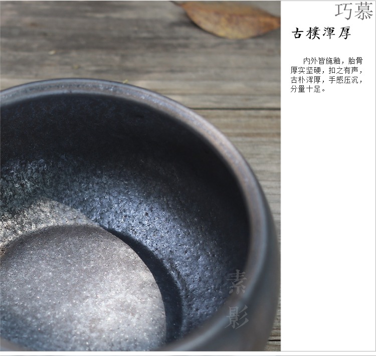 Qiao mu high temperature ore clay gold coarse pottery tea to wash to large bowl kung fu tea set ceramic cup thickening tank washing