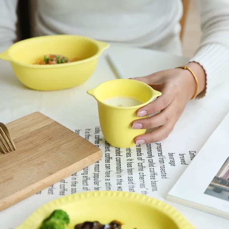 Qiao mu CDW Japanese frosted lemon is new ipads porcelain tableware PZ dish salad bowl of rice bowl glass cup - 8