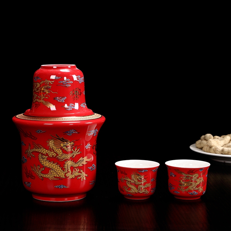 Qiao mu ceramic Chinese half jins of warm wine liquor cup hot hip home cooking wine warm hip flask temperature wine pot hot wine