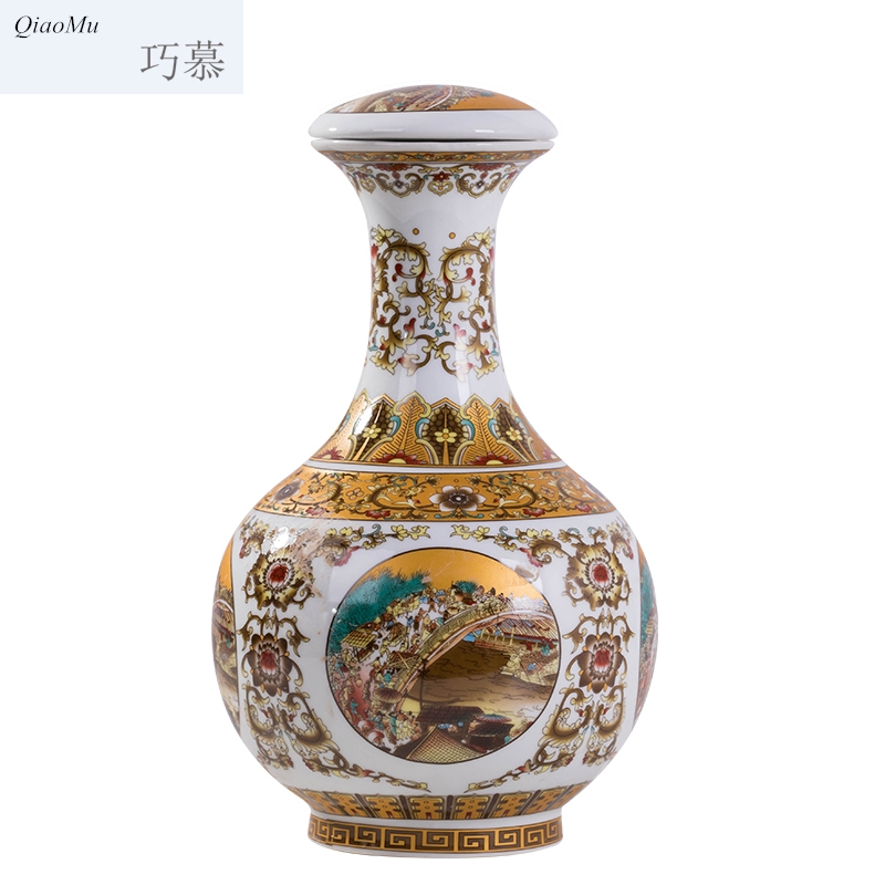 Qiao mu jingdezhen ceramic seal jars three catties small bottle wine cellar liquor wine jar of homemade wine