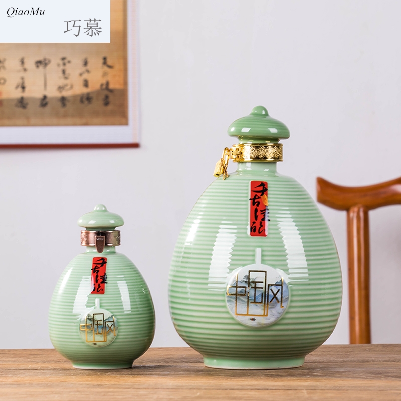 Qiao mu bottle ceramic 1 catty 5 jins of archaize home seal liquor empty bottle wine creative wine little wine