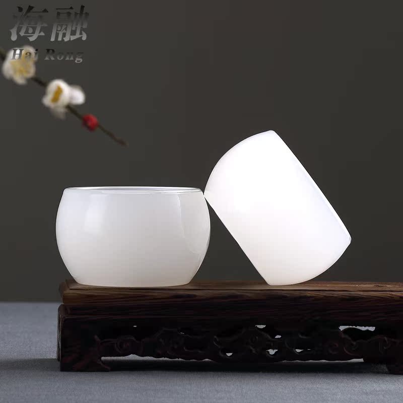 Qiao mu kung fu tea set white porcelain single cup silver cup of household ceramic masters cup sample tea cup mini cups