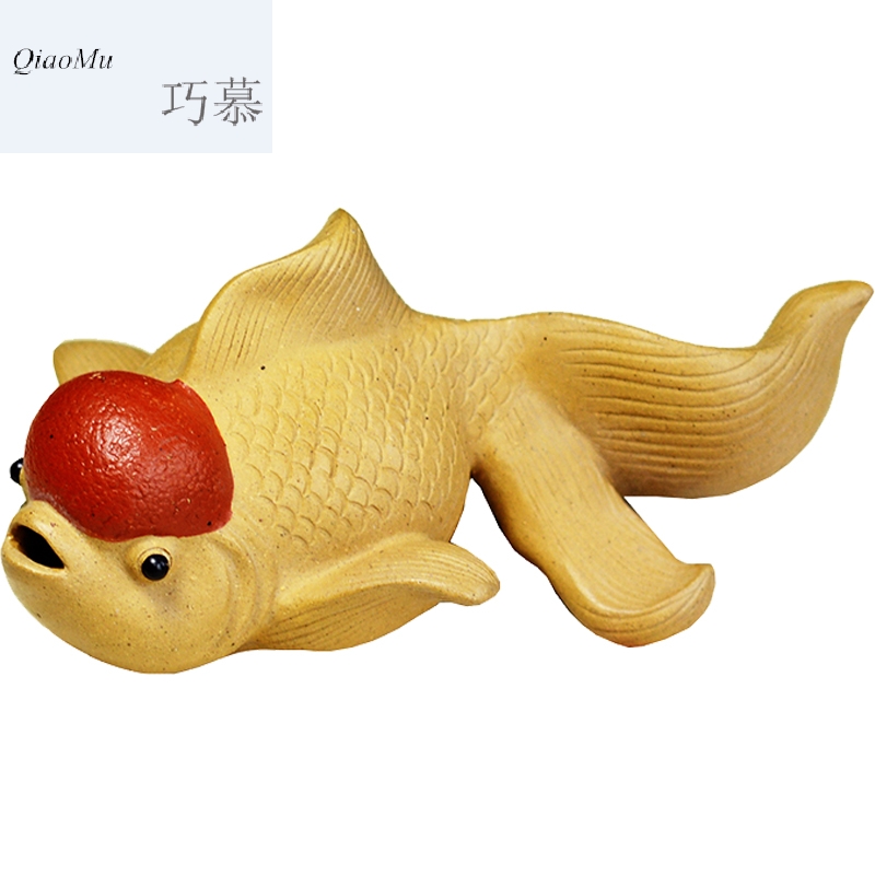 Qiao mu QD tea pet furnishing articles, lovely goldfish every year more than play much luck, purple sand tea sets tea accessories its