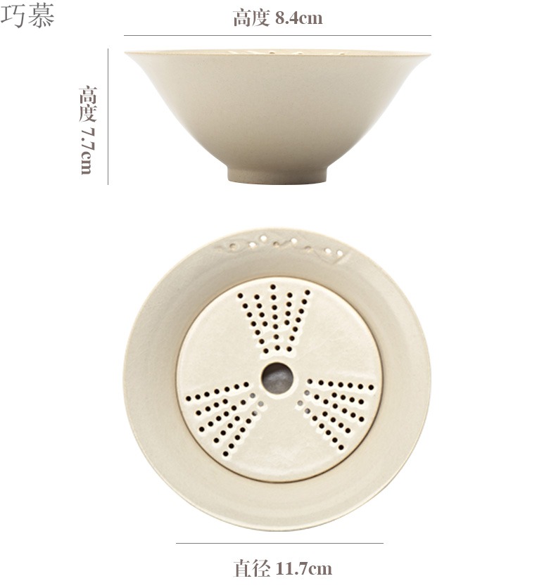 Qiao mu jingdezhen plant ash glaze on kung fu tea set TaoMingTang manual white clay pot saucer dry mercifully machine