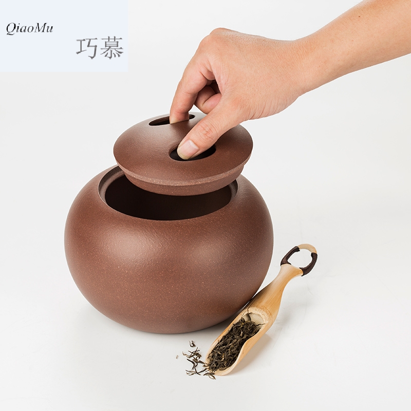 Qiao mu CMJ violet arenaceous caddy fixings large storage tanks by hand seal pot puer tea box of cattle awake POTS