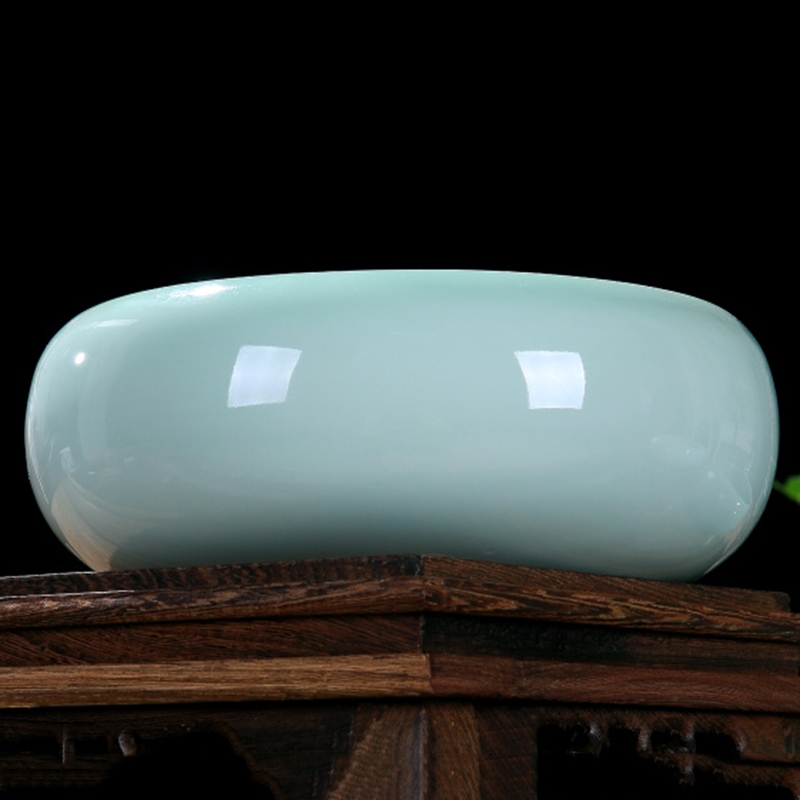 Qiao mu JS tea accessories hand - made ceramic celadon anaglyph carp tea wash cup for wash writing brush washer