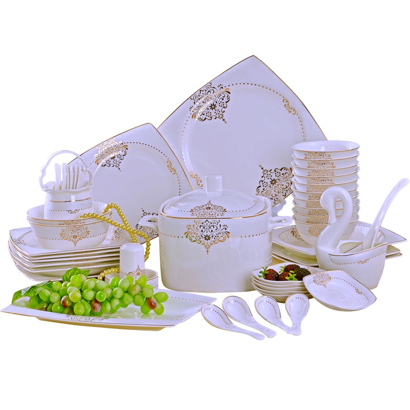 Qiao mu dishes suit jingdezhen ceramic tableware suit informs the European creative combination of ceramic dishes