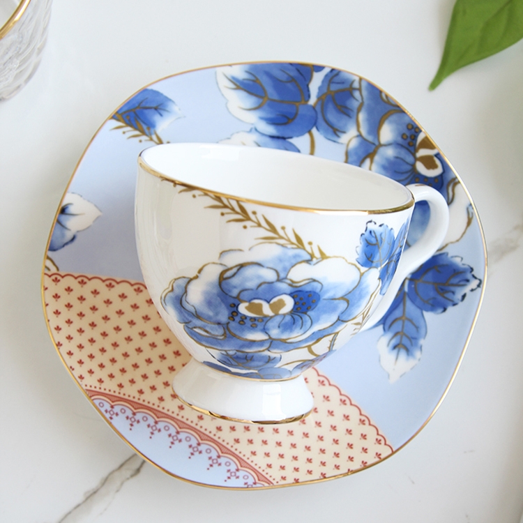 Qiao mu points ou ceramic English afternoon tea sets of ipads China coffee cups and saucers rural retro black tea cup