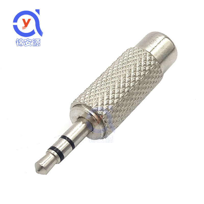 Nickel-plated stereo 3 5mm Audio male connector transfer Single Lotus mother head 3 5 turns AV 3 5MM revolution RCA mother