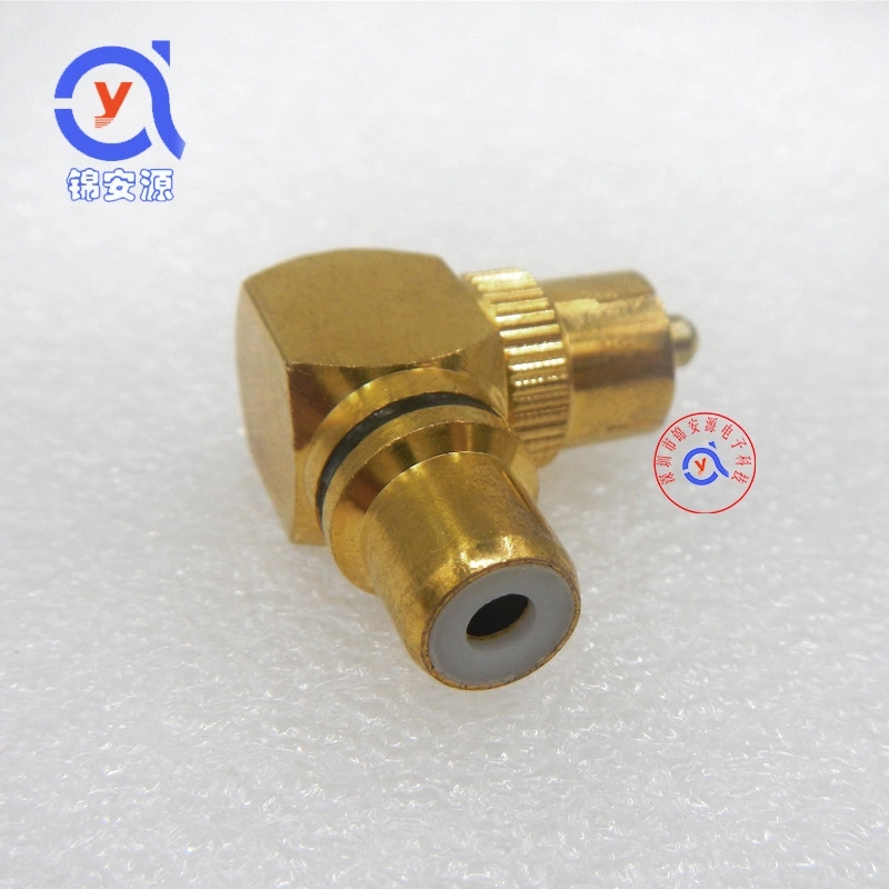 All copper gold - plated lotus RCA head set top box TV line conversion joint rotator L - type right corner bend