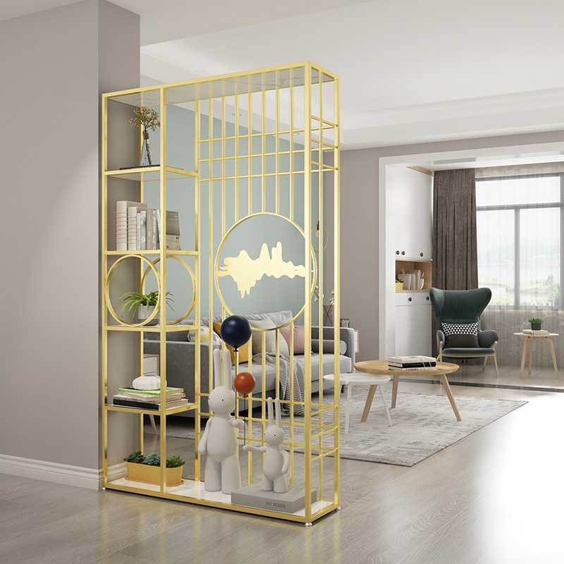 Entry into the family The iron art partition light extravagant screen modern minimalist sofa leaning against wall multifunctional living room solid wood home