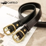 Ремень для отдыха, универсальная пряжка, джинсы, крокодил, из натуральной кожи, простой и элегантный дизайн, в корейском стиле