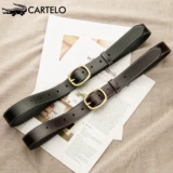 Ремень для отдыха, универсальная пряжка, джинсы, крокодил, из натуральной кожи, простой и элегантный дизайн, в корейском стиле