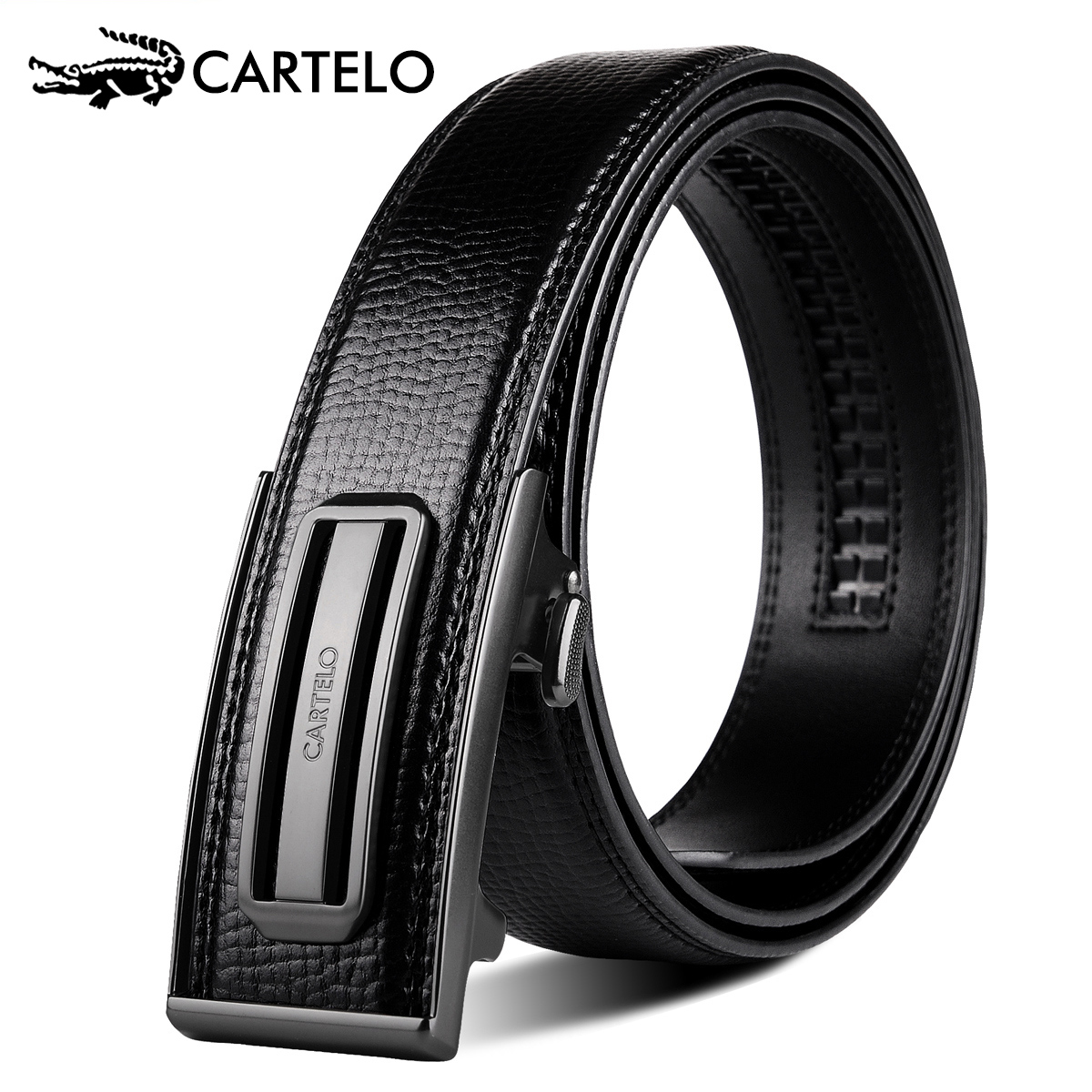 Carcodile Crocodile Men's Leather Leather Genuine Leather Genuine Leather Mid Youth Business Casual Pants Strap for Men's leather