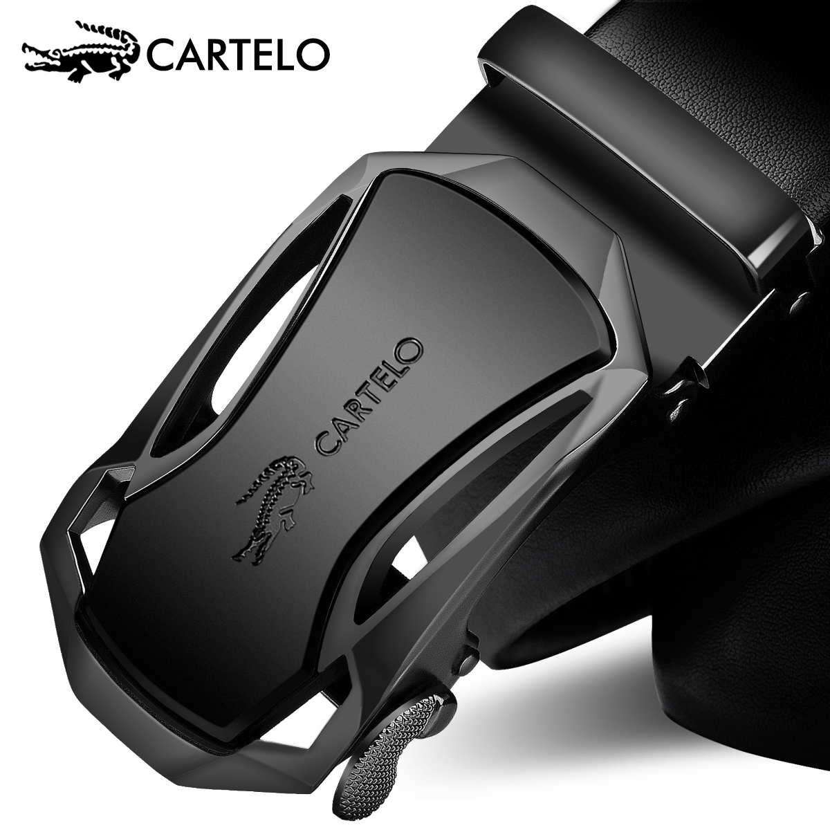 Kadile Alligator Belt Men's Leather Automatic Belt Bull Current Middle Youth Pants