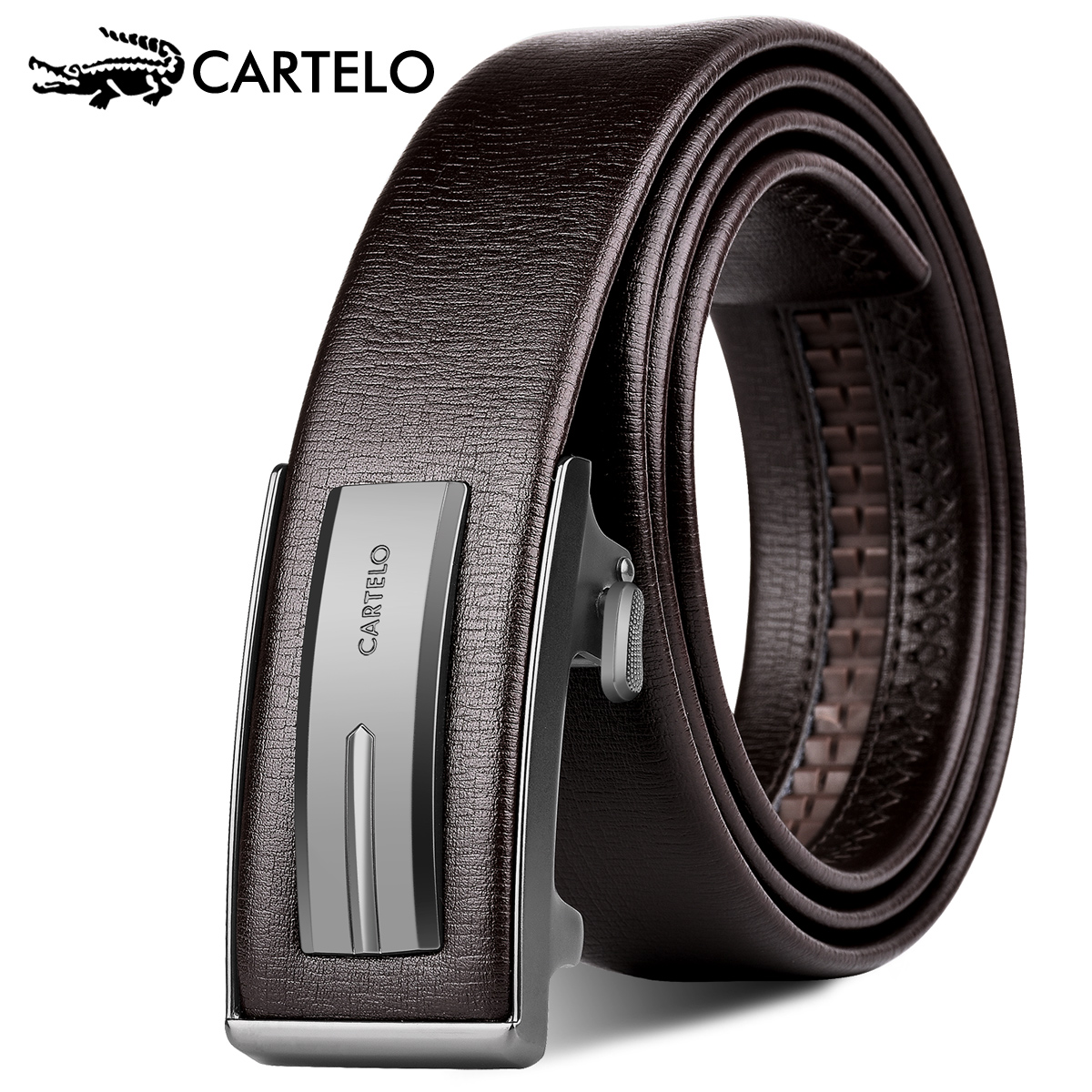 Carcodile Crocodile Leather Strap Male automatic buckle genuine leather Youth woven Gprint leather strap Men Leisure 100 Lap Belt