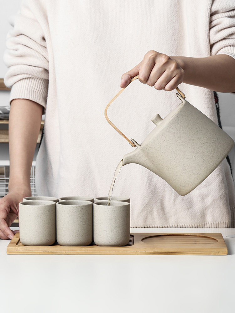 Japanese teapot set ceramic teapot-resistant teapot hot toilet coffee-toilet hostel cold kettle living room cup suite