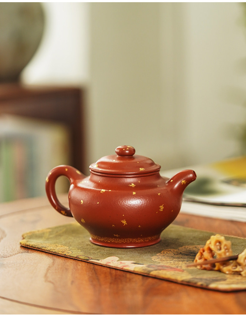 中国古美術・宜興原鉱古銅泥壺・紫砂壺・品名：印包・底款：厚徳載物・朱泥・急須 中国古美術・宜興原鉱古銅泥壺・紫砂壺・品名：印包・底款：