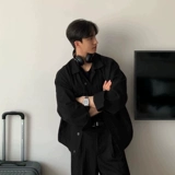 Мужская бордовая джинсовая демисезонная короткая трендовая куртка для отдыха, осенняя, в корейском стиле, изысканный стиль