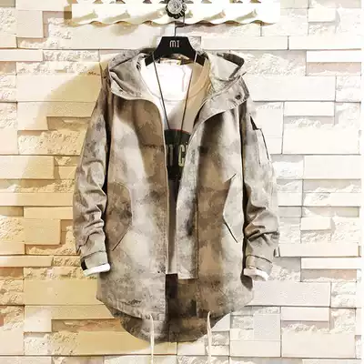 Tooling jacket men's spring and autumn tide brand casual camouflage jacket Korean version of the trend large size wild loose fat top clothes