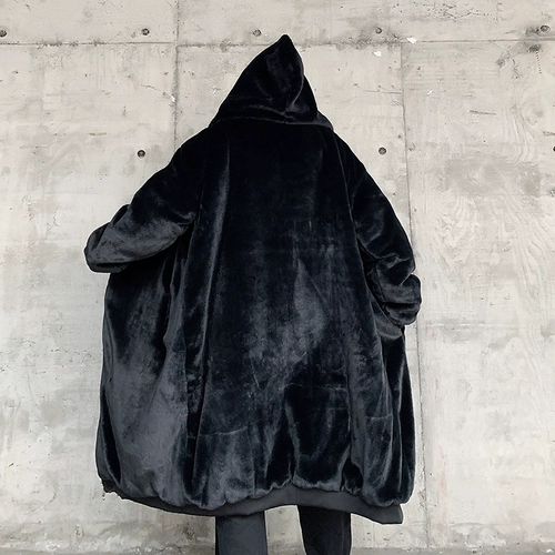 Бархатная демисезонная длинная куртка, пуховик, средней длины, оверсайз, изысканный стиль