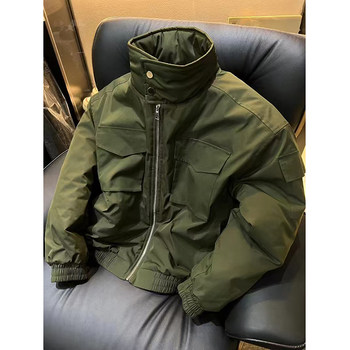 Light Cavalry Bomber Short Silhouette Flight Jacket Cotton-Padded Men's Winter Thickened American-Style Harrington Workwear Coat