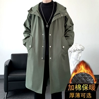 Зеленый плащ, увеличенная толщина, изысканный стиль