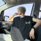 Ретро летний жилет, футболка без рукавов, в американском стиле, с вышивкой