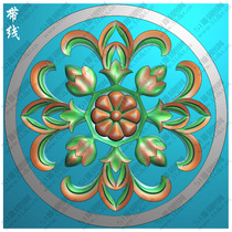 Round European style round flower applique finely carved image grayscale image