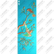 Vertical sandalwood carving of flowers and birds vertical screen door door panel hanging screen fine carving picture jdp grayscale picture bmp