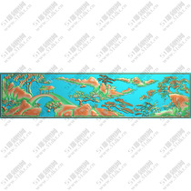 Horizontal landscape pavilion horizontal screen hanging plaque hanging screen backrest large back panel finely carved picture jdp grayscale picture bmp landscape