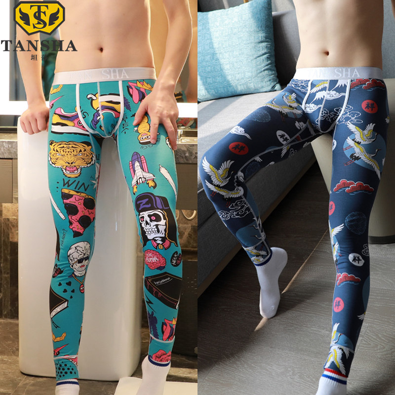 Sanitary Pants Men's Pure Cotton Men's Warm Pants Plus Suede Thicken Spring Autumn Trend Sanitary Pants Guys Tight to bottom inner lap pants