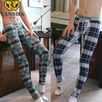 Autumn pants mens cotton cotton thread pants thin autumn and winter slim trend personality shirt leggings mens warm pants