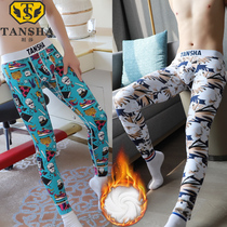 Mens warm pants plus plus plus thick winter sexy trend slim fit tight legging autumn pants cotton cotton lining pants