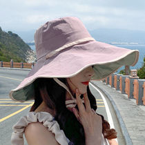 Hat girl fisherman hat summer sunscreen sunscreen spring and summer sun hat Sun hat ocean covered face shade face big face