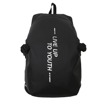 Functional style motorcycle riding helmet bag backpack fashion casual trendy cool letter large capacity black backpack trendy