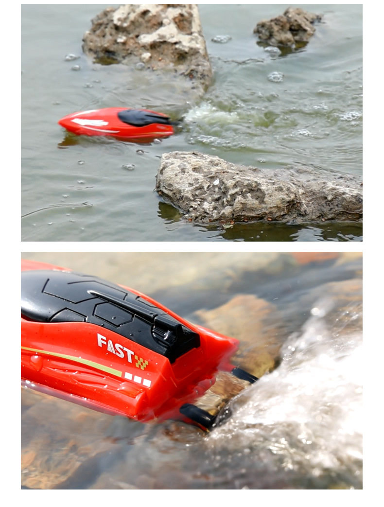 Лодка на электро-, радиоуправлении s1新品迷你2.4g遥控船高速无线快艇双电机大动力竞速儿童水上玩具