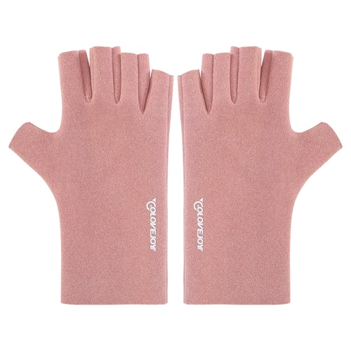 Перчатки, зимний бархатный осенний тонкий удерживающий тепло комплект для школьников, без пальцев