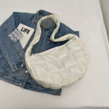 Демисезонный вместительный и большой пуховик, сумка через плечо с пухом