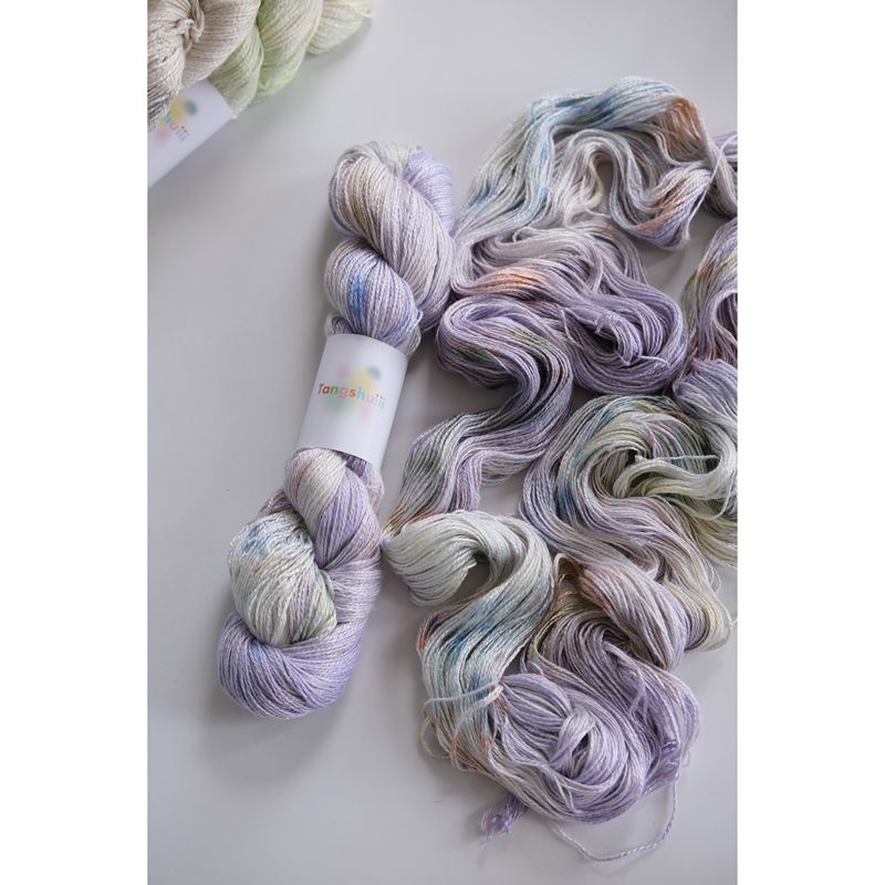 Tangshuiii｜70% Bamboo Fiber 30% Silk 100g 410m Hand-Dyed Thread Light Summer Cooling Yarn