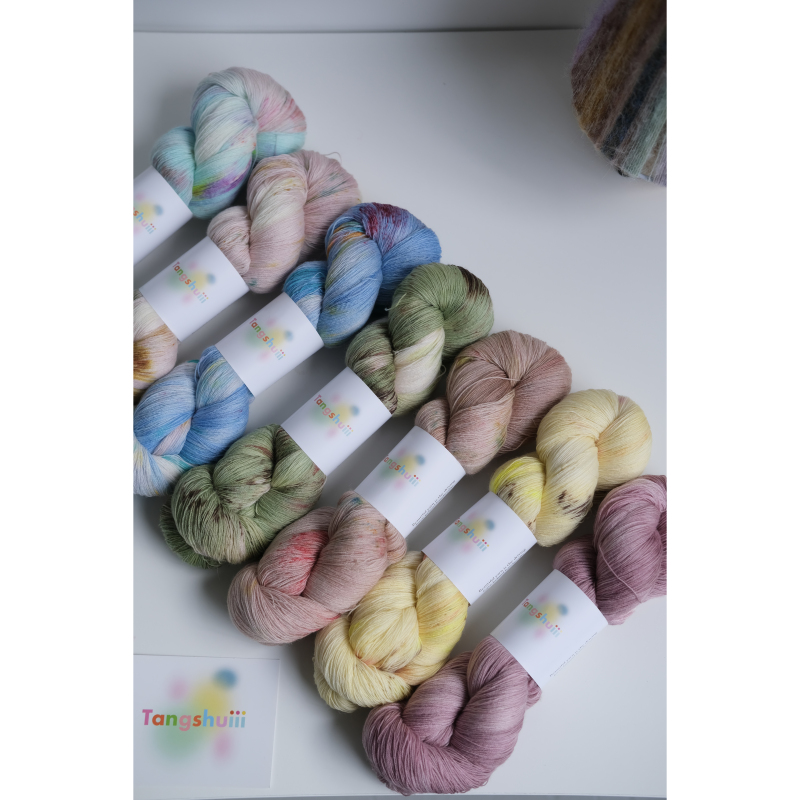 Tangshuiii Sugar Water 100% Merino Anti-Shrink Wool 100G/1260M/Knit Hand-Dyed Lace Yarn