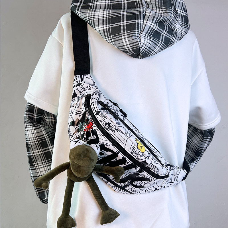 Crossbody Bag for Men, Niche Design, Trendy Bag for Men, Japanese Style Chest Bag, Crossbody Shoulder Bag, Student Waist Bag