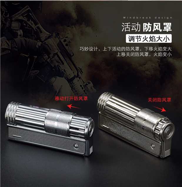 Áo cổ điển nhẹ hơn retro cổ điển dầu hỏa nhẹ hơn phiên bản hoài cổ nhỏ gọn của bánh xe động cơ xăng khắc - Bật lửa bat lua rio